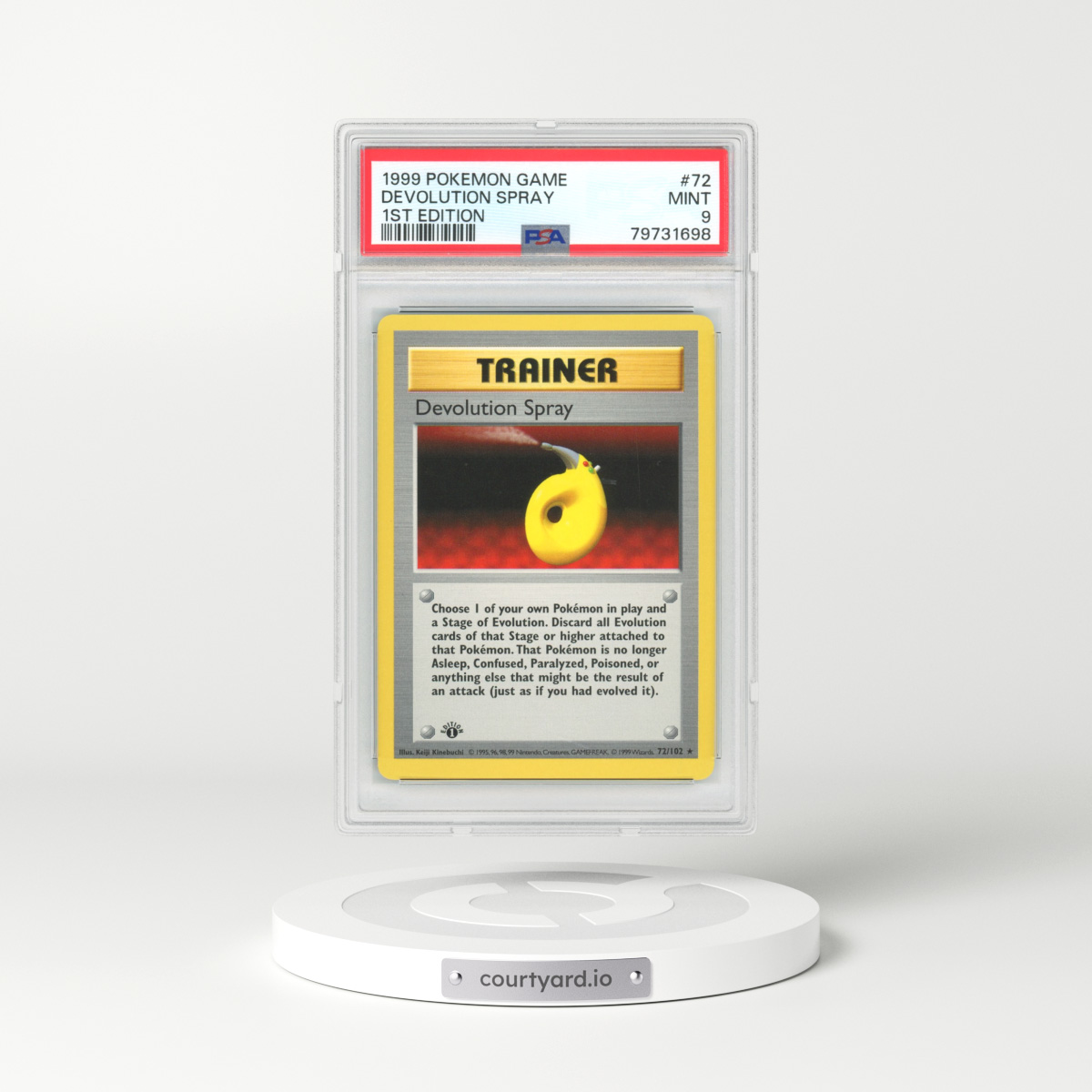 1999 Base Set #72 Devolution Spray - 1st Edition (PSA 9 MINT)