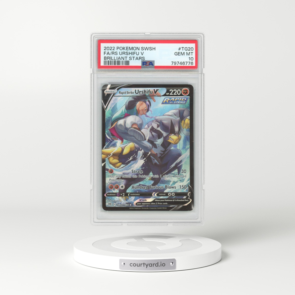 2022 Brilliant Stars #TG20 Rapid Strike Urshifu V (PSA 10 GEM MINT)