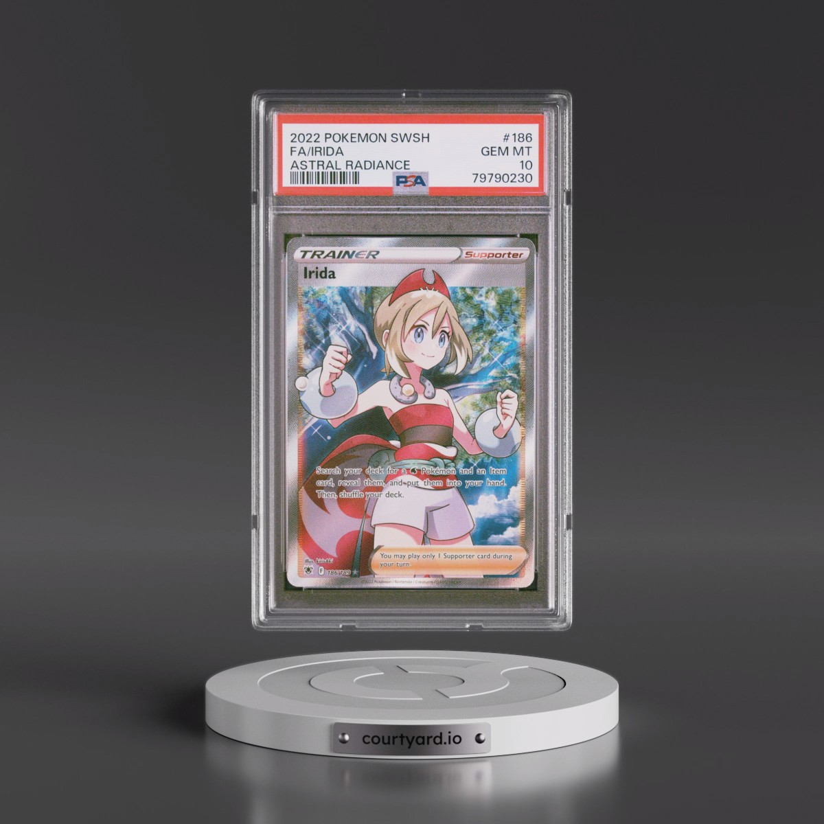2022 Pokémon Sword & Shield Astral Radiance #186 Irida - Full Art (PSA 10 GEM MINT)