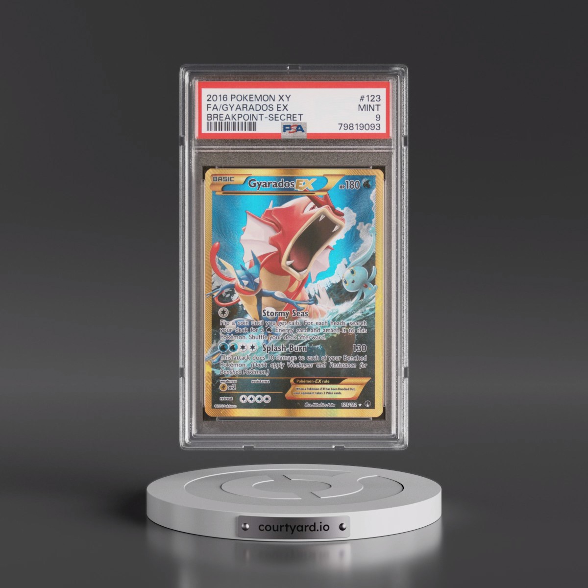 2016 Pokémon XY Breakpoint #123 Gyarados EX - Holo Full Art Secret (PSA 9 MINT)