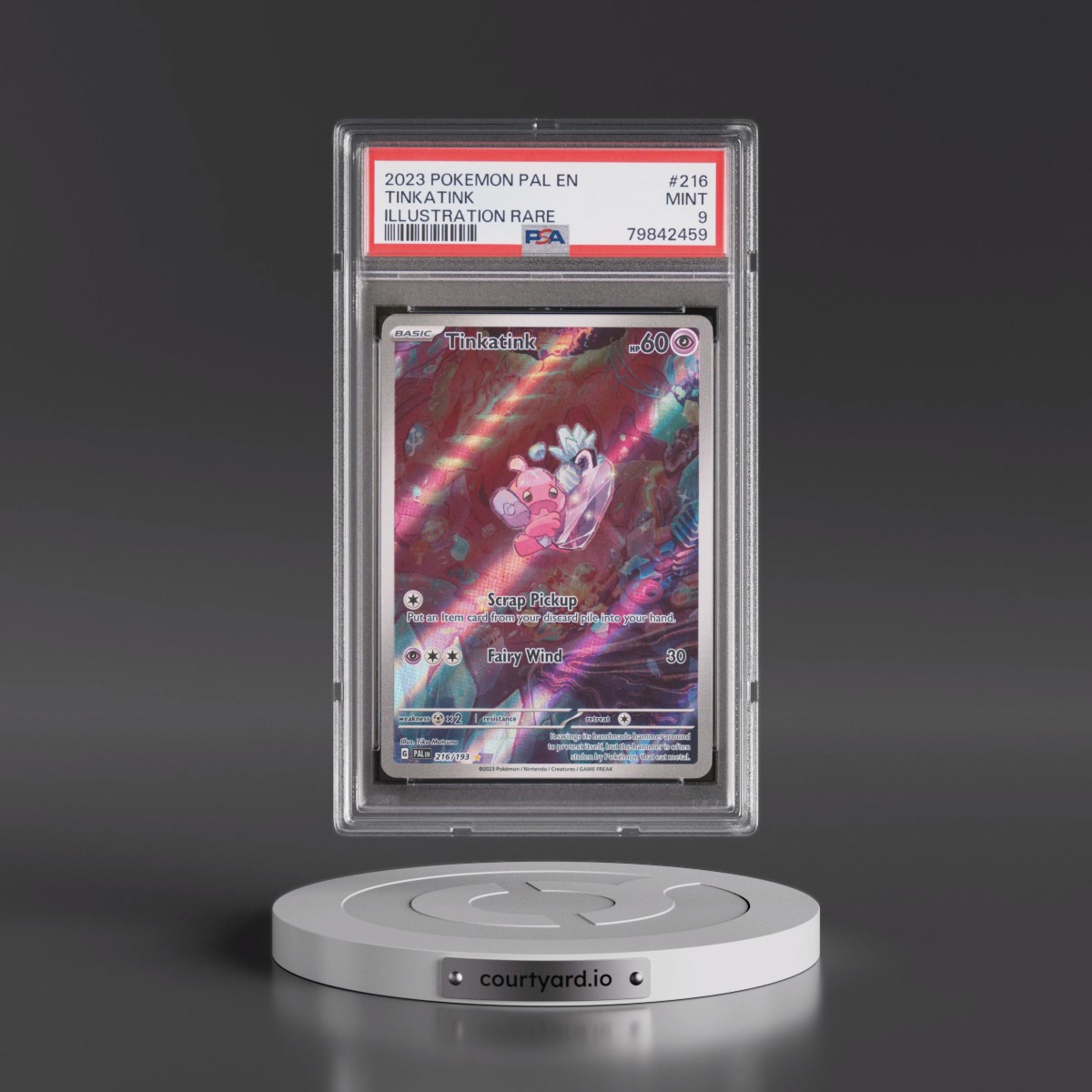 2023 Pokémon Pal EN-Paldea Evolved #216 Tinkatink - Illustration Rare (PSA 9 MINT)