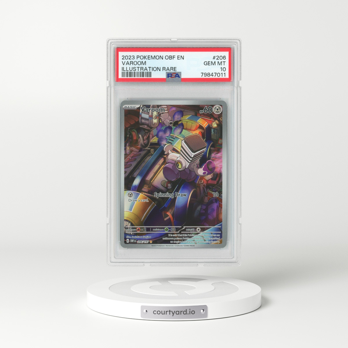 2023 Obsidian Flames #206 Varoom - Full Art Holo (PSA 10 GEM MINT)
