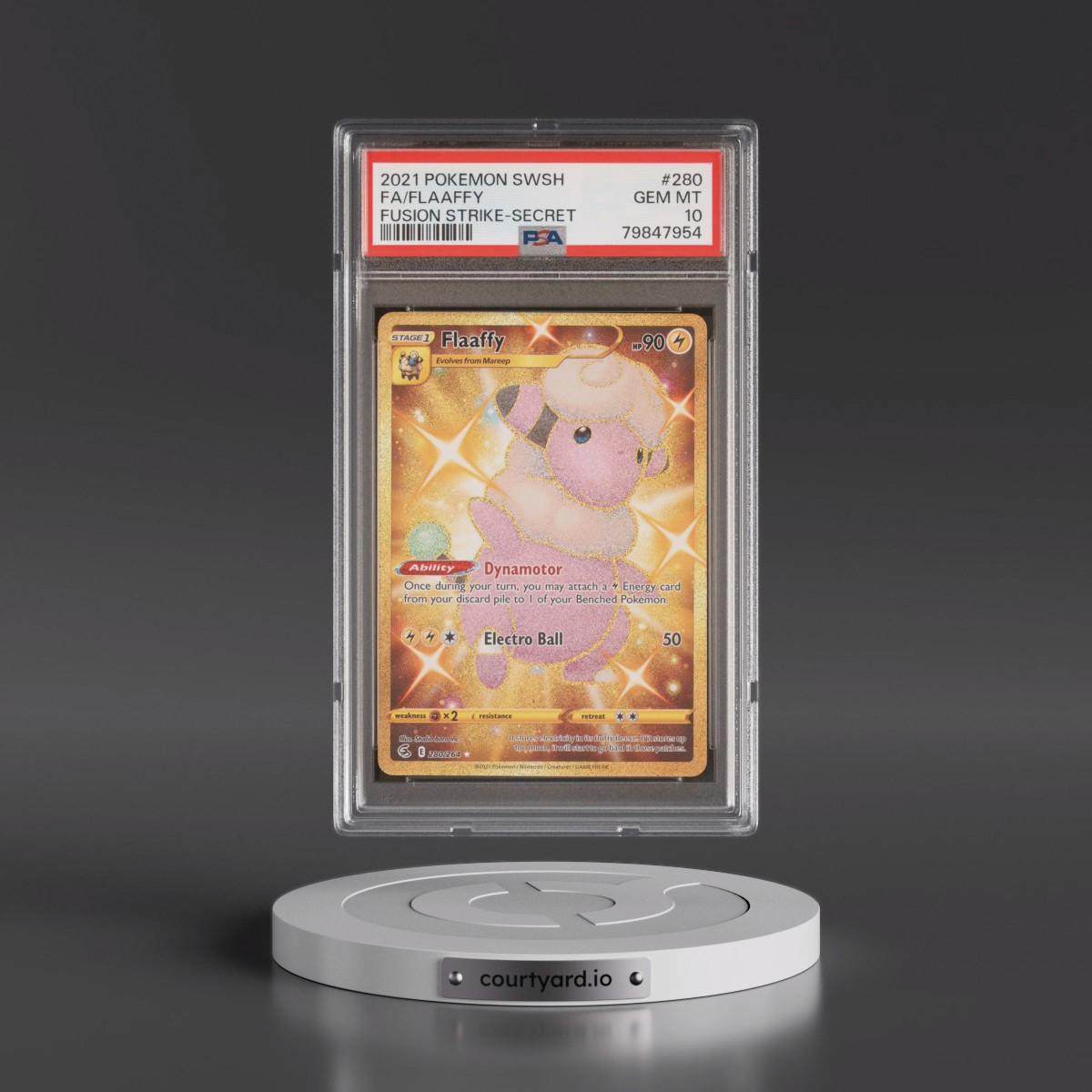 2021 Pokémon Sword & Shield Fusion Strike #280 Flaaffy - Full Art Secret (PSA 10 GEM MINT)