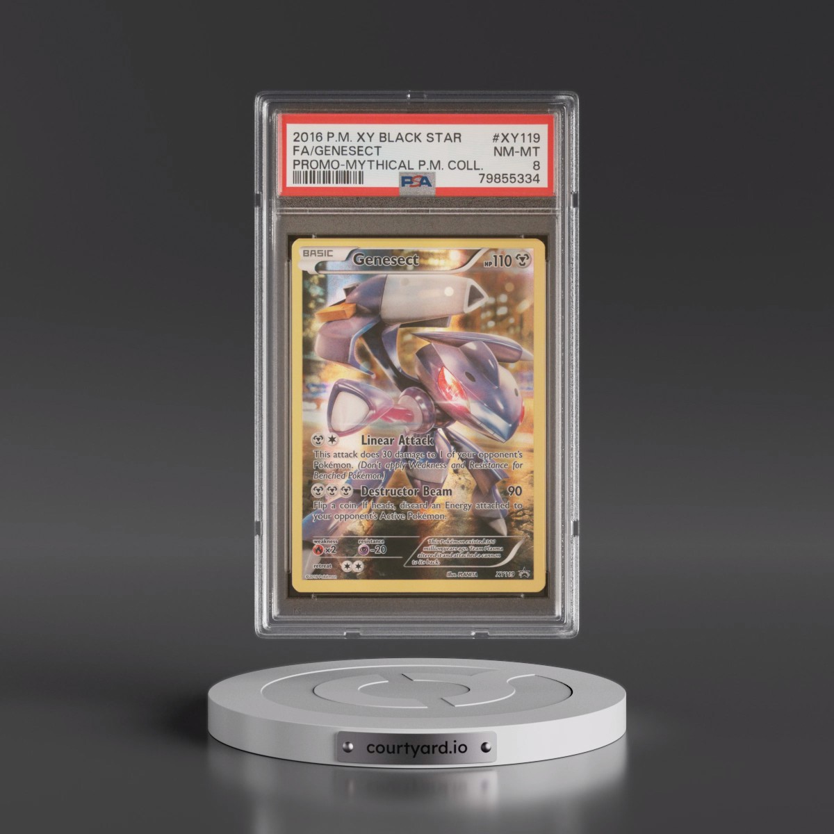 2016 Pokémon XY Black Star Promo #XY119 Genesect - Full Art Mythical Pokemon Collection (PSA 8 NM-MT)