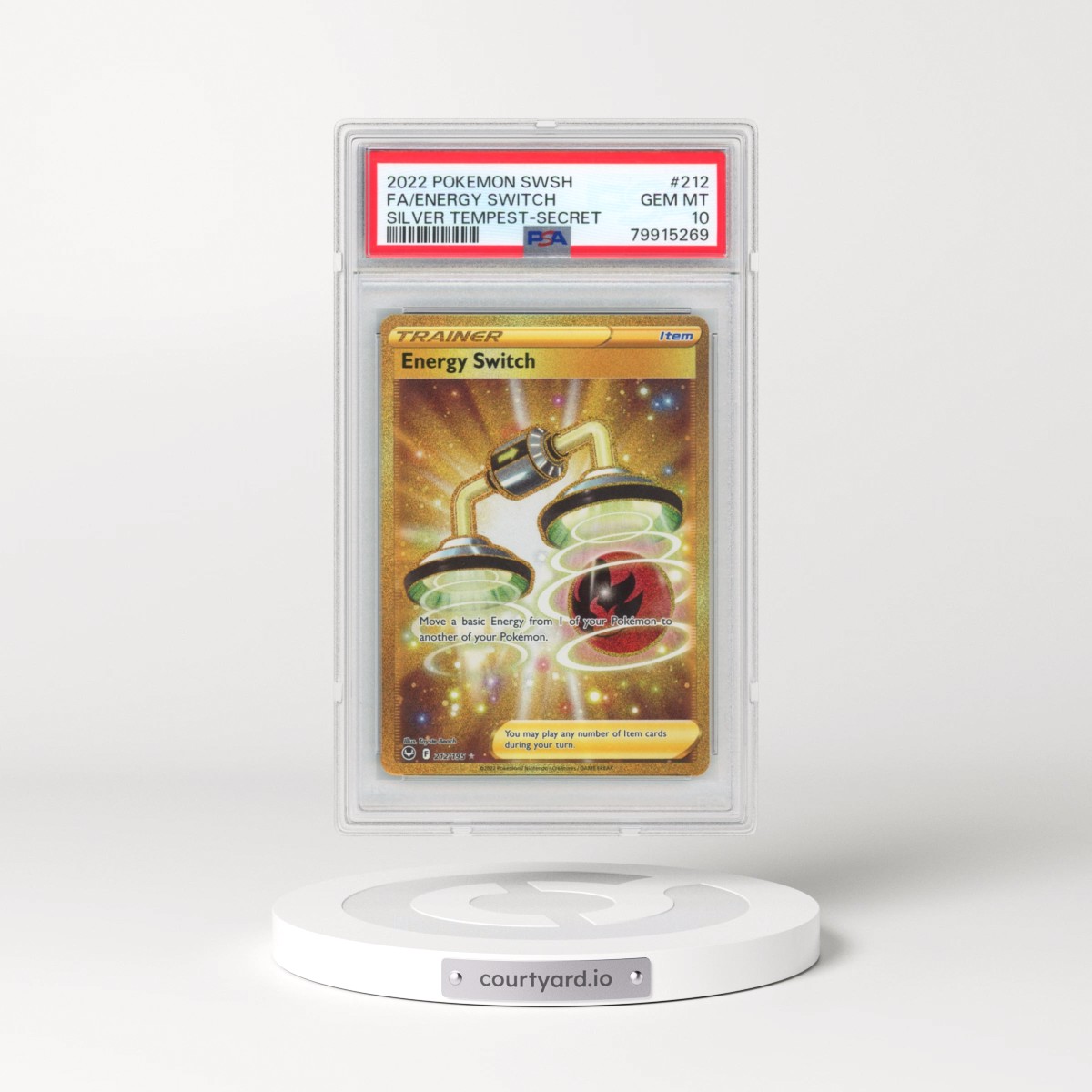2022 Pokémon Sword & Shield Silver Tempest #212 Energy Switch - Full Art Secret (PSA 10 GEM MINT)