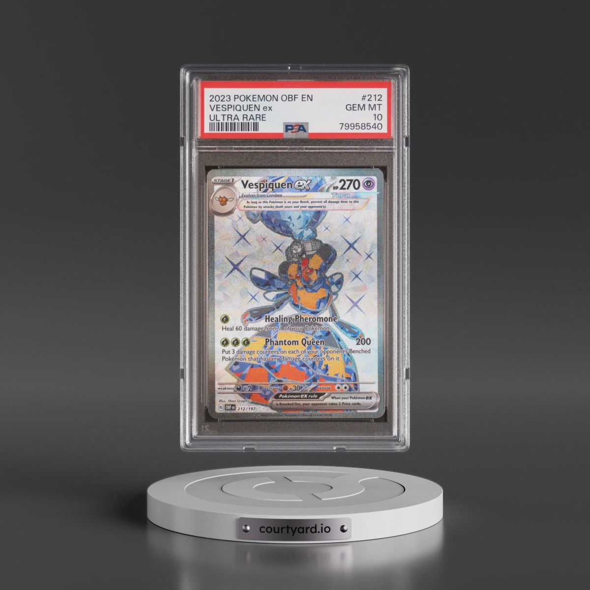 2023 Pokémon Obf EN-Obsidian Flames #212 Vespiquen EX - Holo Ultra Rare (PSA 10 GEM MINT)