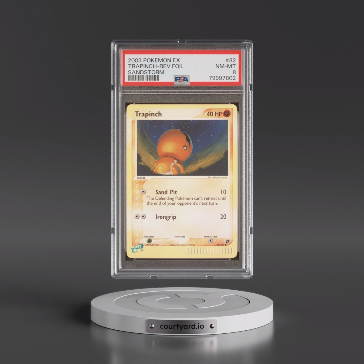 2003 Pokémon EX Sandstorm #82 Trapinch - Reverse Foil (PSA 8 NM-MT)