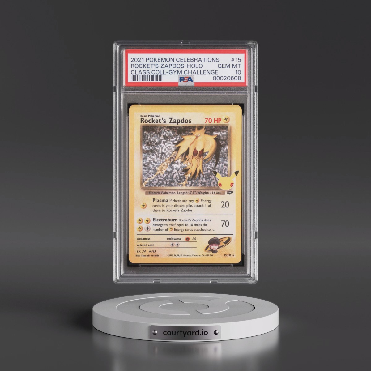 2021 Pokémon Celebrations Classic Collection #15 Rocket's Zapdos - Holo (PSA 10 GEM MINT)