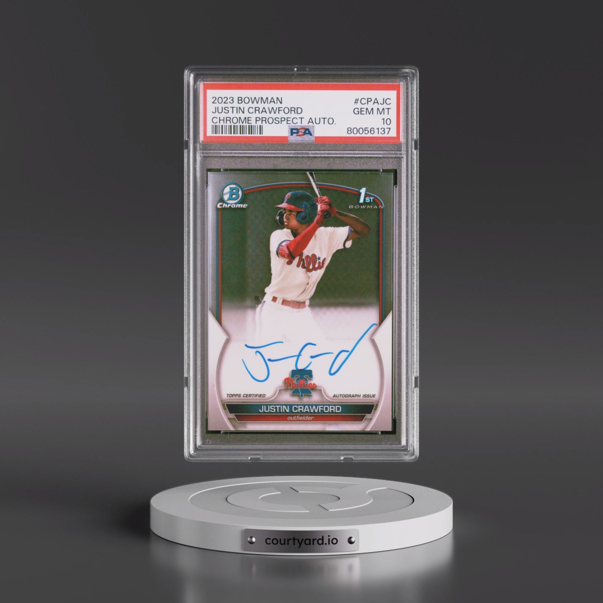 2023 Bowman Chrome Prospect Autographs #CPAJC Justin Crawford (PSA 10 GEM MINT)