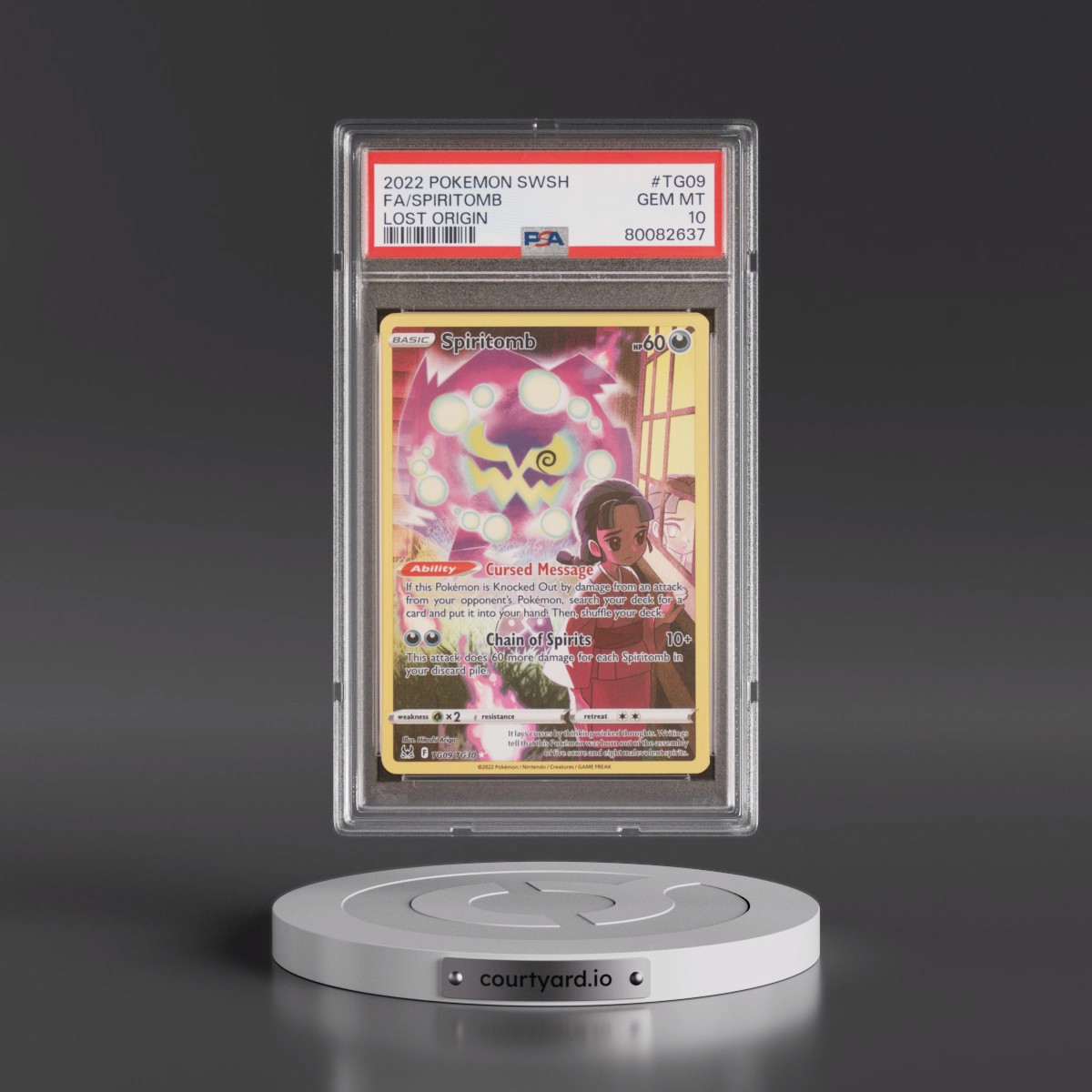 2022 Pokémon Sword & Shield Lost Origin #TG09 Spiritomb - Full Art (PSA 10 GEM MINT)