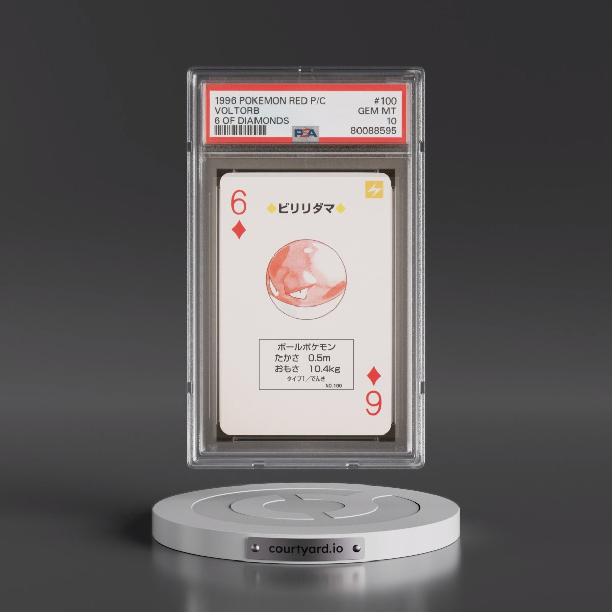 1996 Pokémon Red Version Playing Cards #100 Voltorb - 6 of Diamonds (PSA 10 GEM MINT)