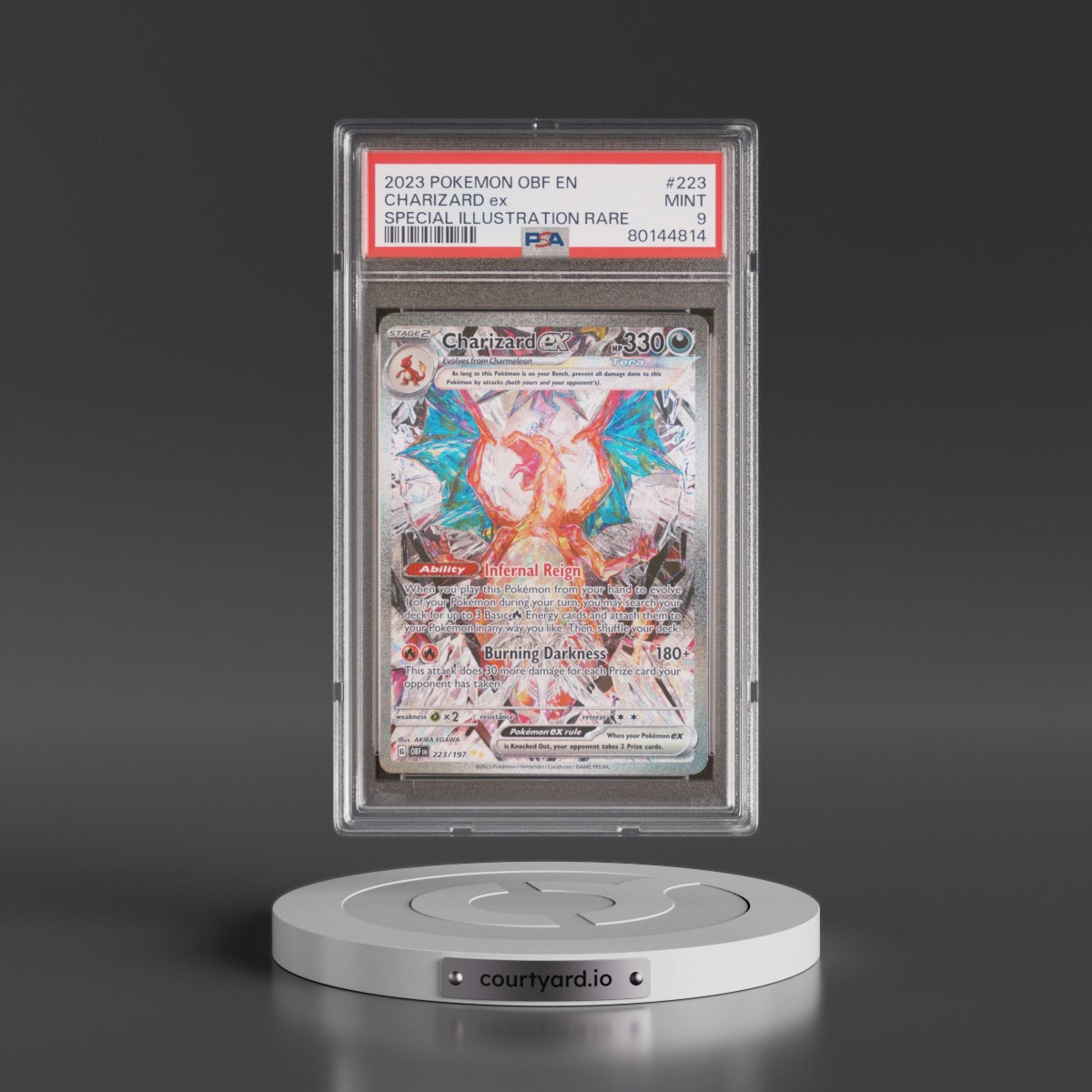 2023 Pokémon Obf EN-Obsidian Flames #223 Charizard EX - Holo Special Illustration Rare (PSA 9 MINT)