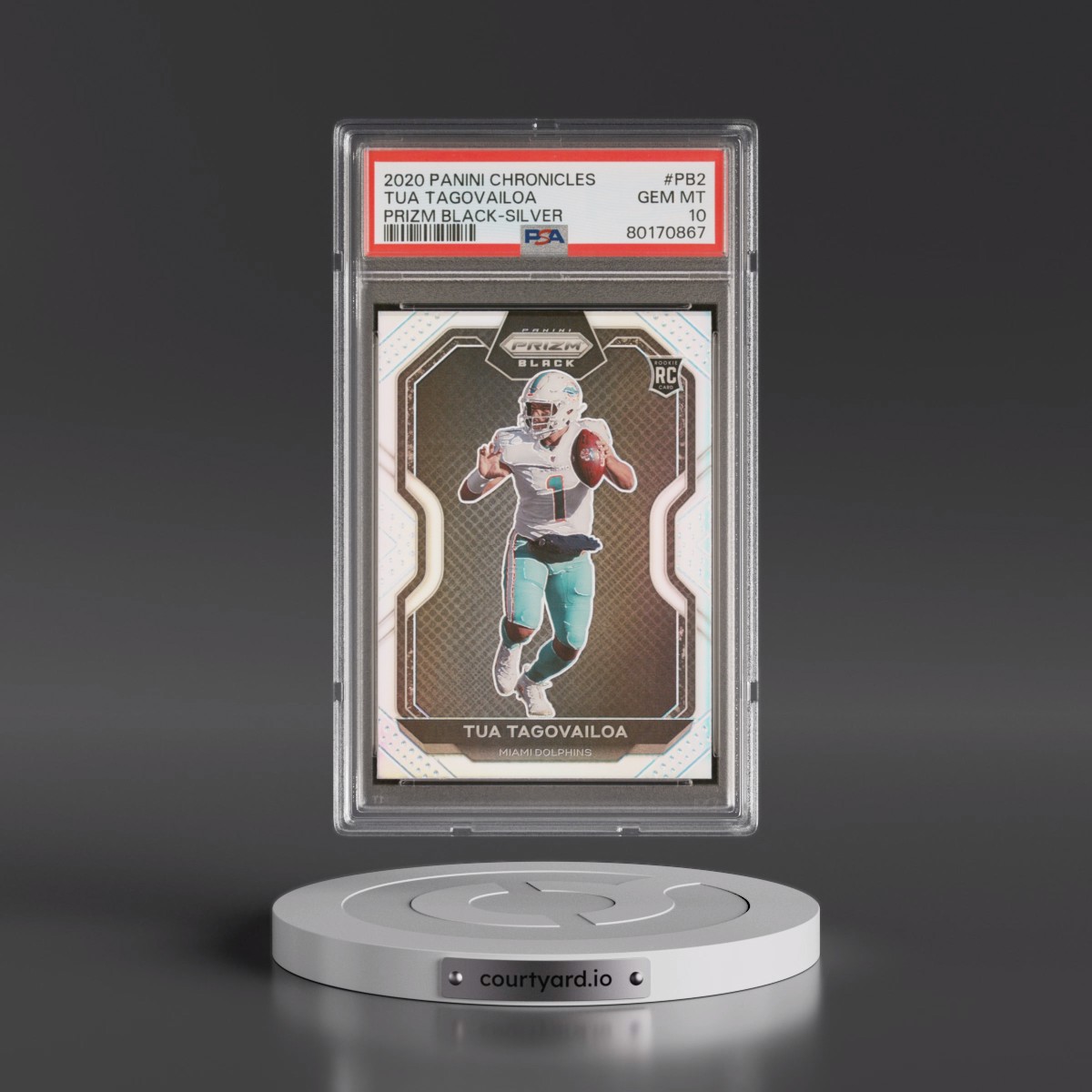 2020 Panini Chronicles Prizm Black #PB2 Tua Tagovailoa - Silver (PSA 10 GEM MINT)