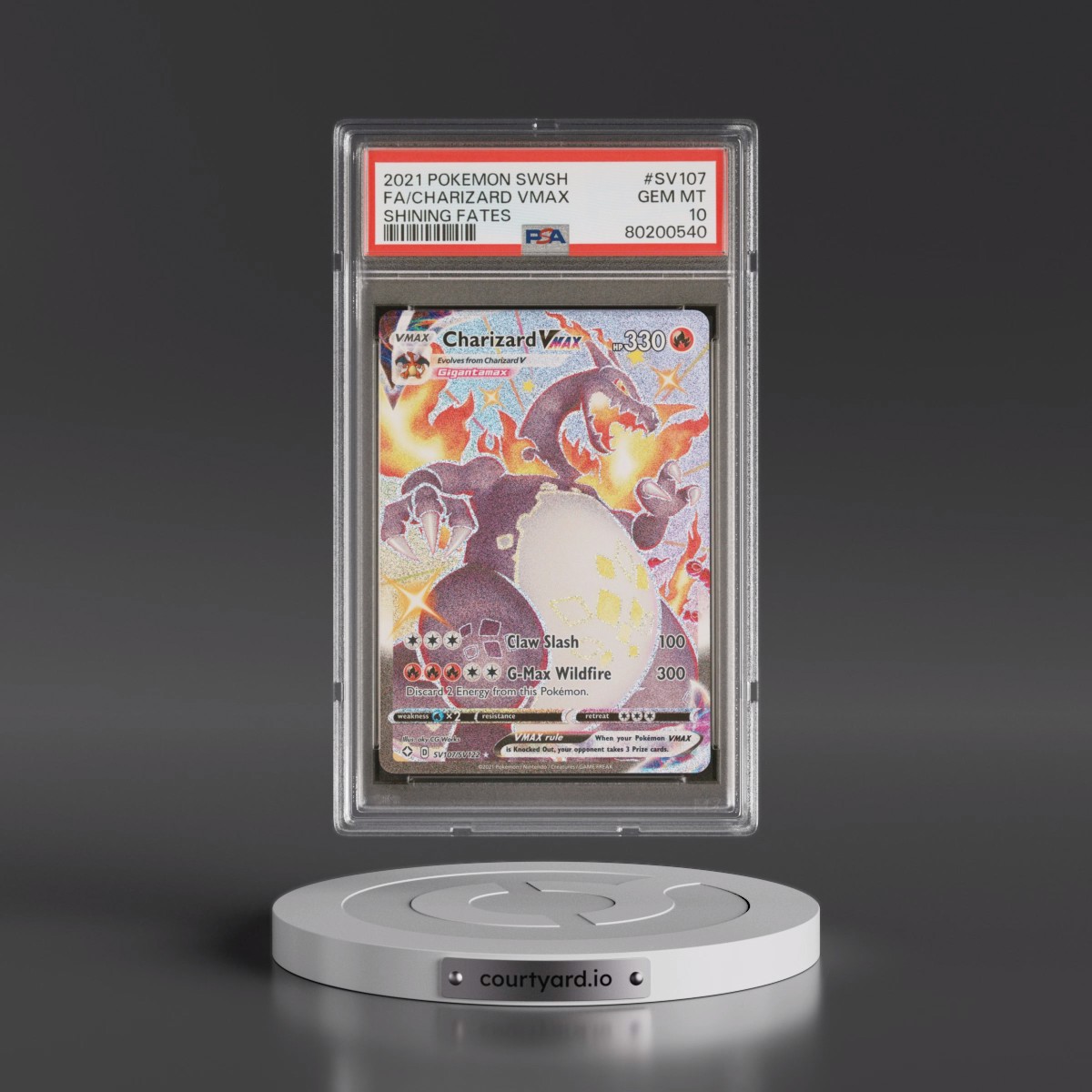 2021 Pokémon Sword & Shield Shining Fates #SV107 Charizard Vmax - Full Art (PSA 10 GEM MINT)