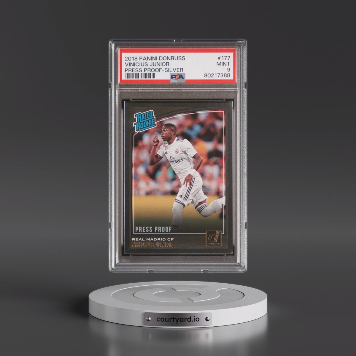 2018 Panini Donruss Vinicius Junior - Press Proof-Silver #177 PSA 9