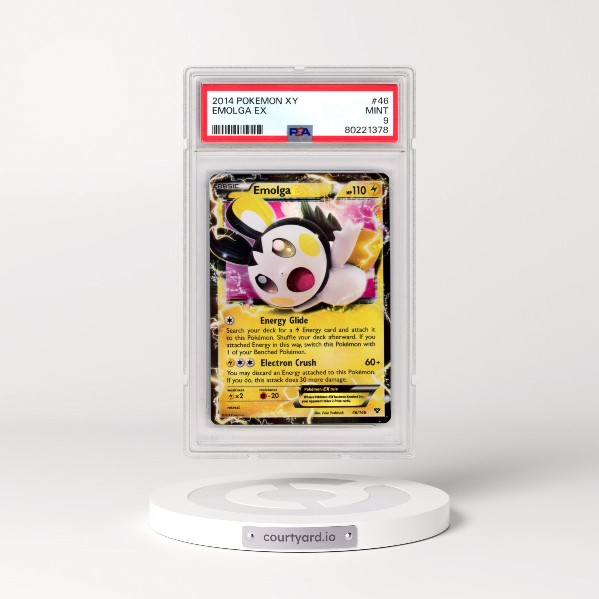 2014 Pokémon XY #46 Emolga EX - Holo (PSA 9 MINT)