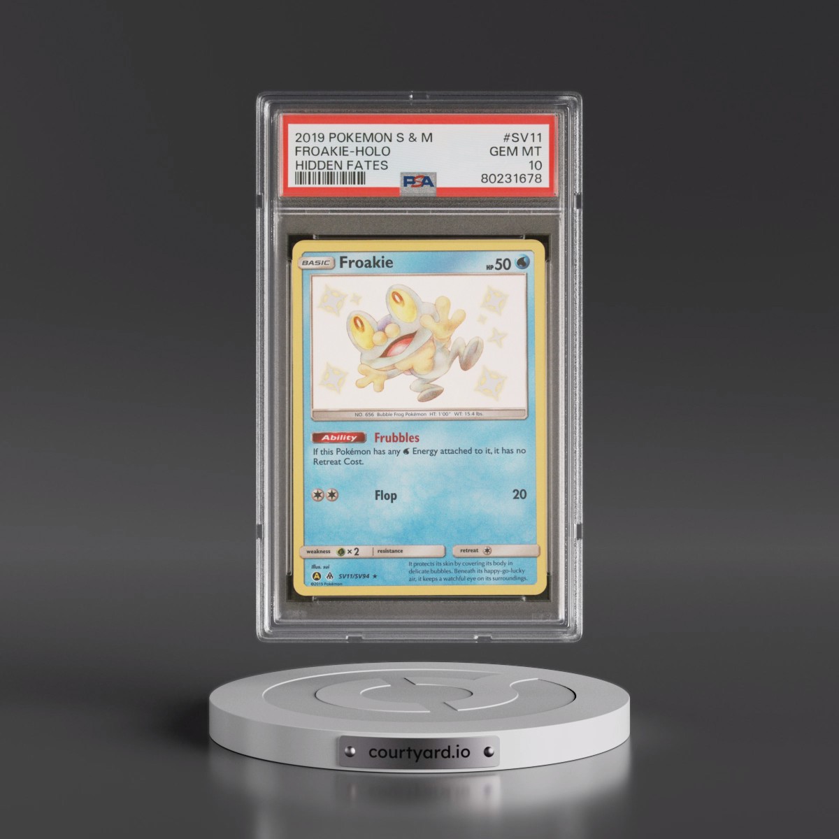 2019 Pokémon Sun & Moon Hidden Fates #SV11 Froakie - Holo (PSA 10 GEM MINT)