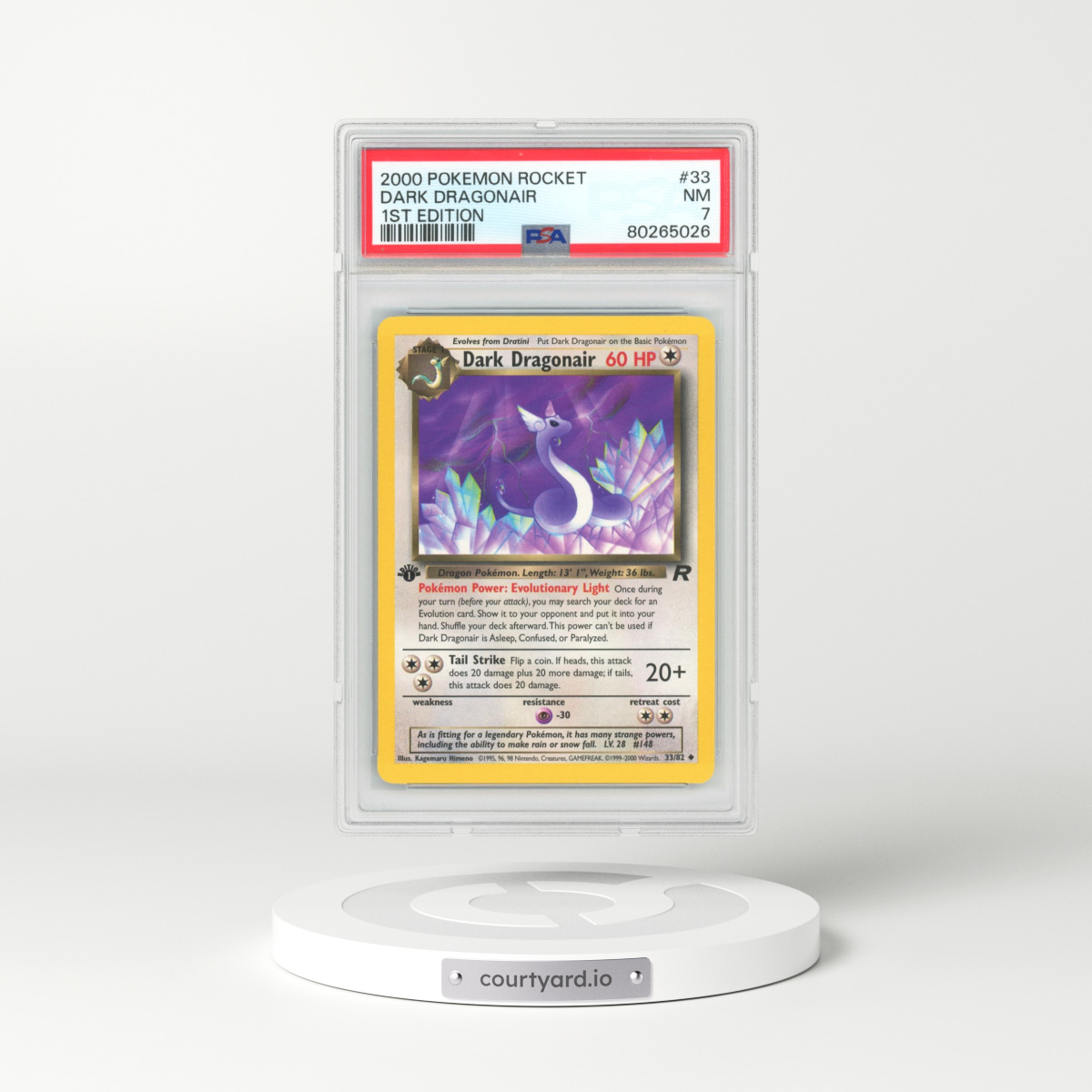 2000 Team Rocket #33 Dark Dragonair - 1st Edition (PSA 7 NM)