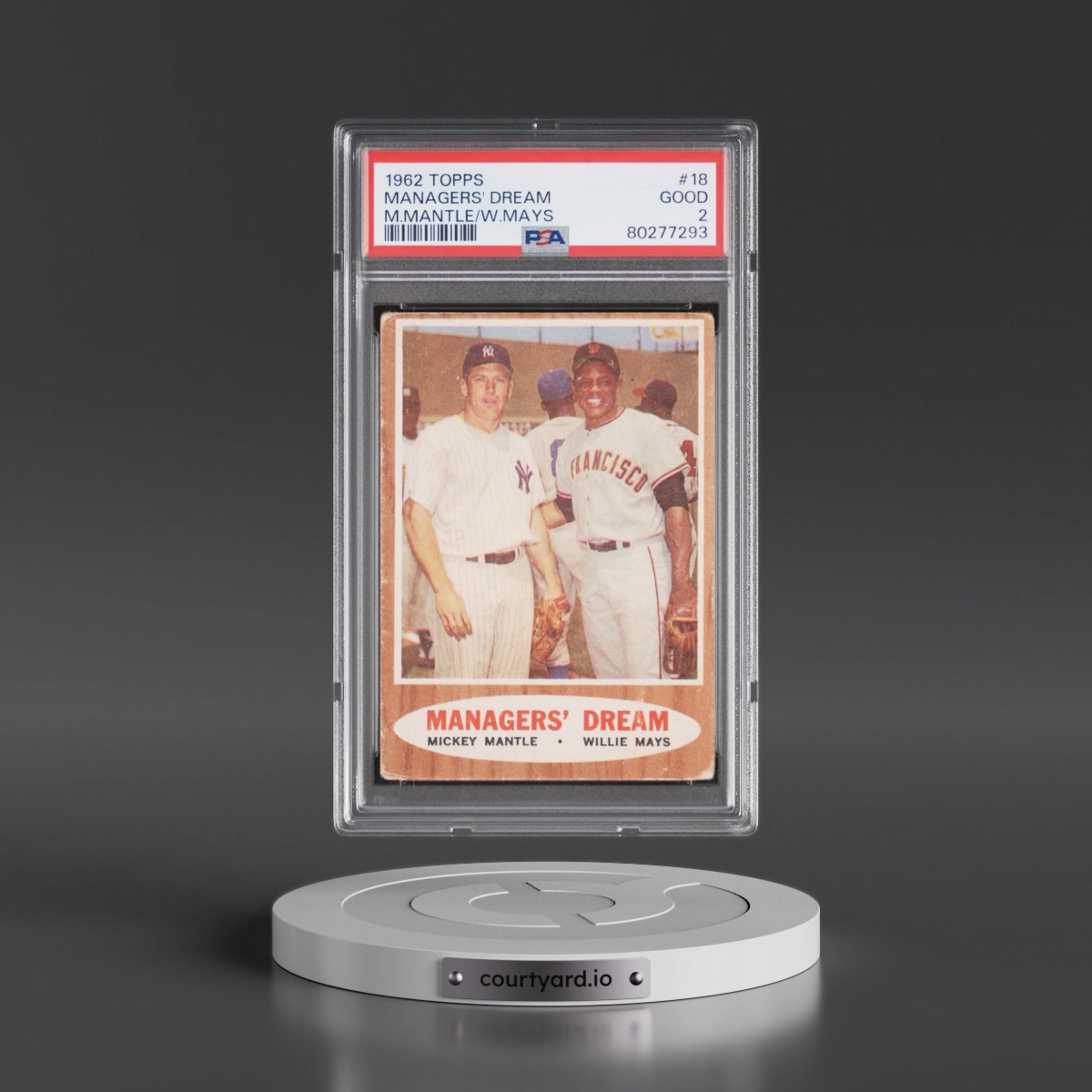 1962 Topps #18 Managers' Dream - M.Mantle/W.Mays (PSA 2 GOOD)