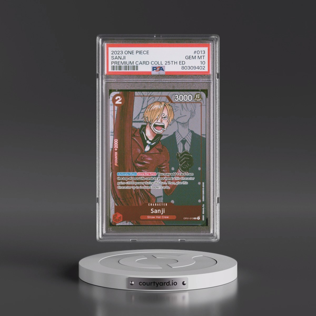 2023 One Piece Premium Bandai Premium Card Collection 25th Edition #013 Sanji (PSA 10 GEM MINT)