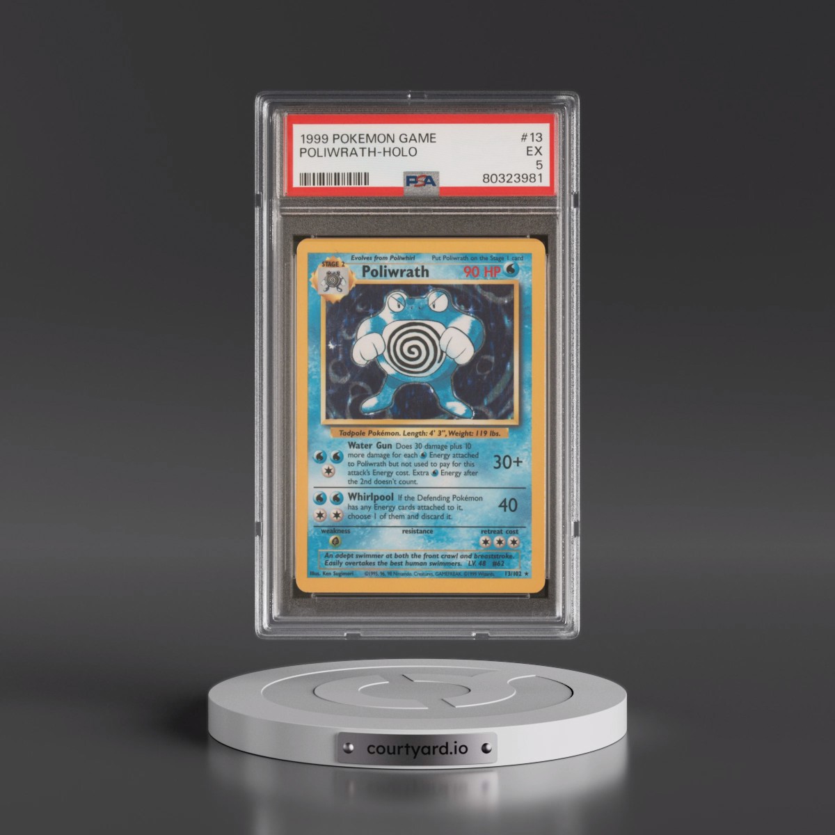 1999 Pokémon Game #13 Poliwrath - Holo (PSA 5 EX)