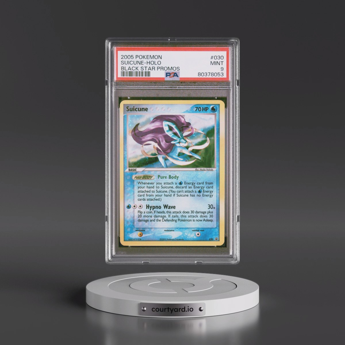 2005 Pokémon Black Star Promos #030 Suicune - Holo (PSA 9 MINT)