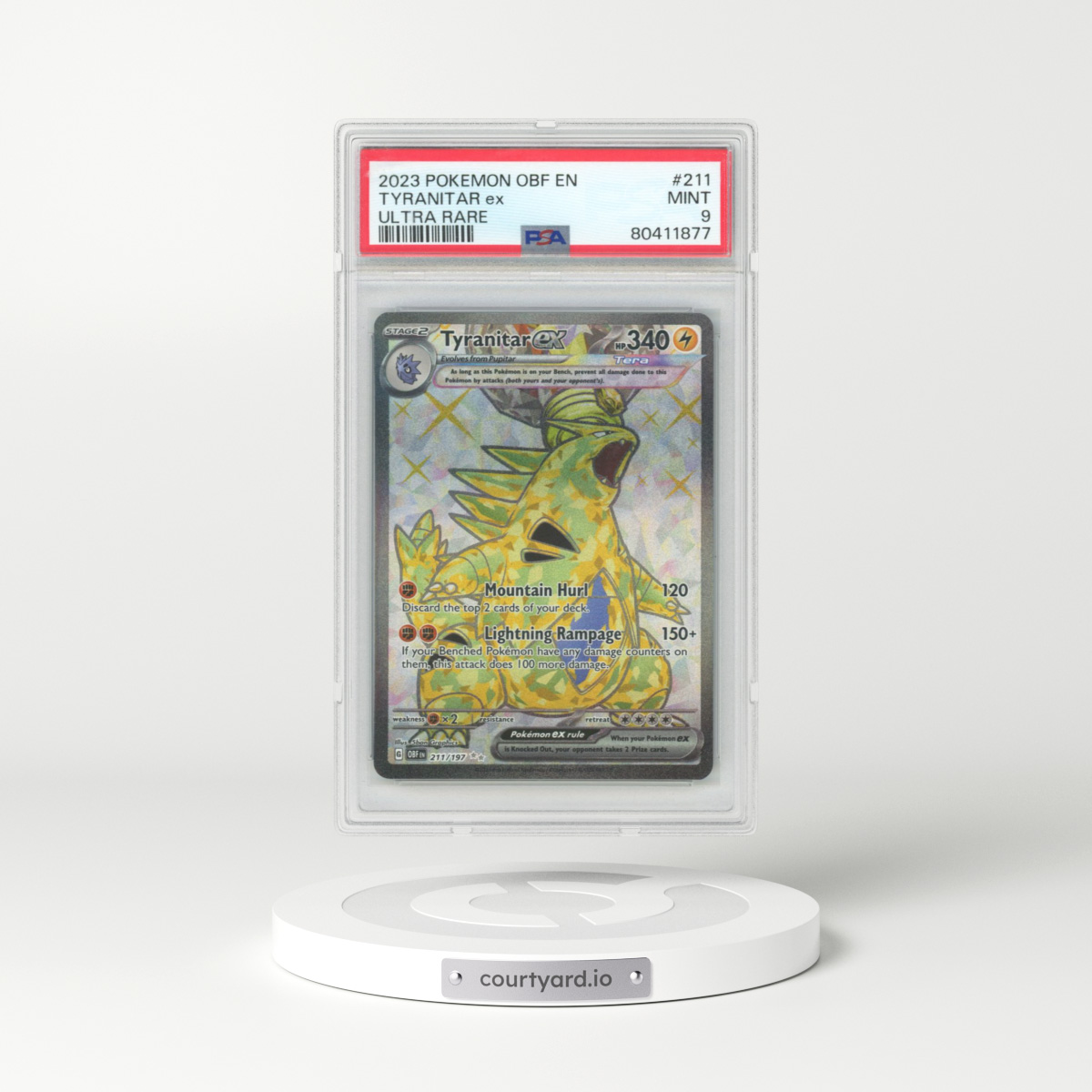 2023 Obsidian Flames - OBF EN #211 Tyranitar ex (PSA 9 MINT)