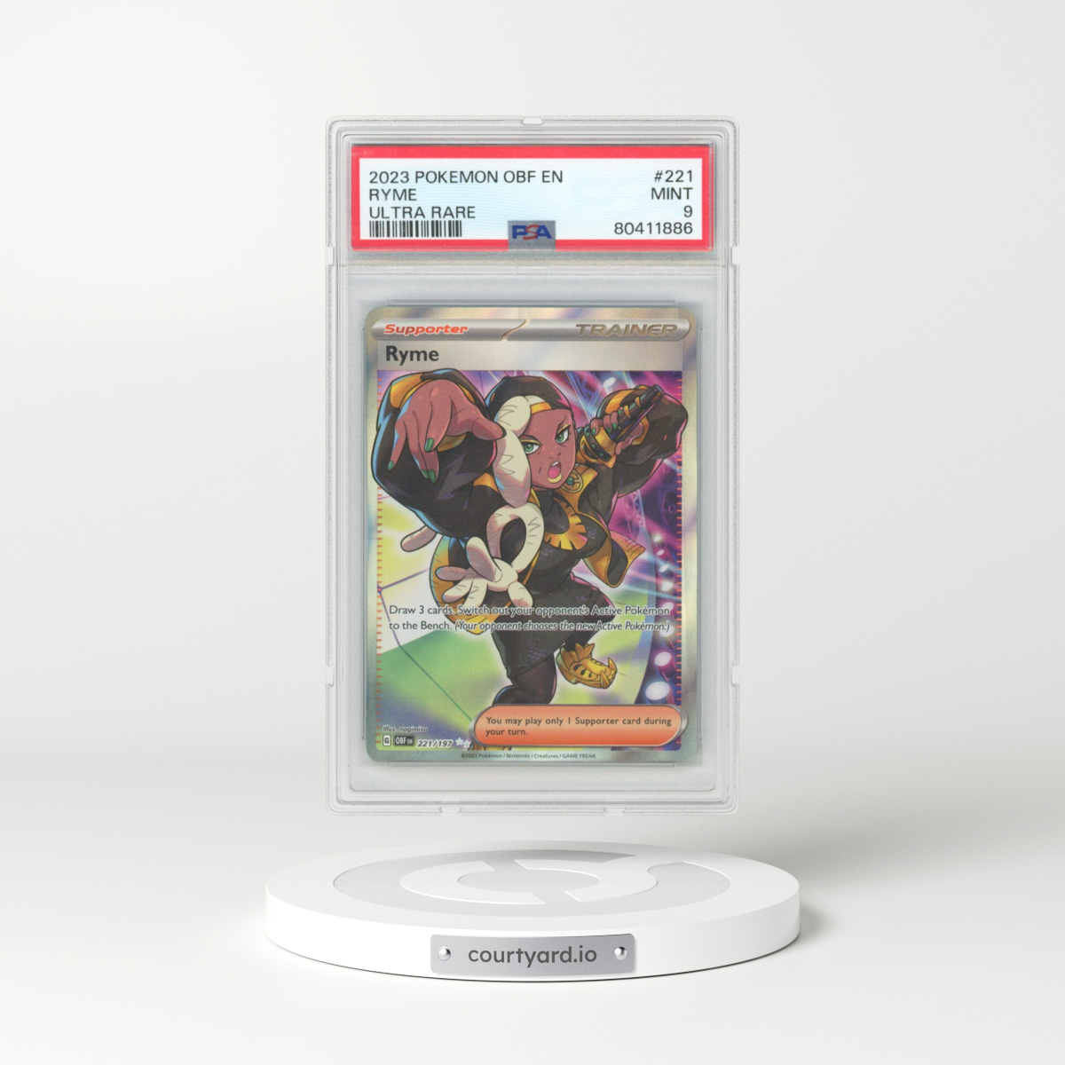 2023 Pokémon Obf EN-Obsidian Flames #221 Ryme (PSA 9 MINT)