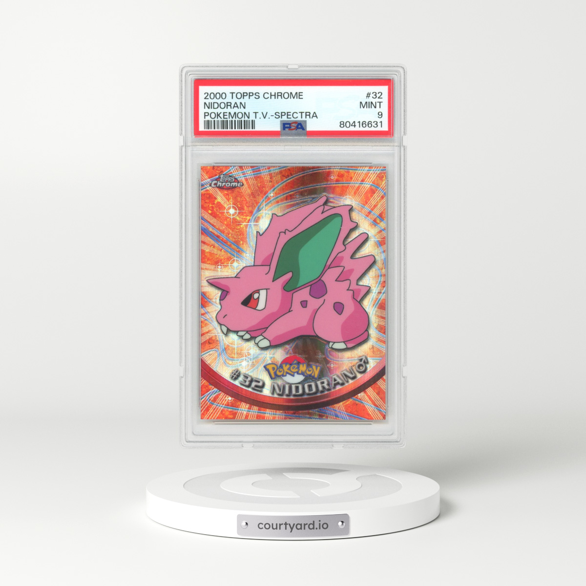 2000 Topps Chrome Pokemon T.V. #32 Nidoran (M) - Full Art Holo Spectra (PSA 9 MINT)