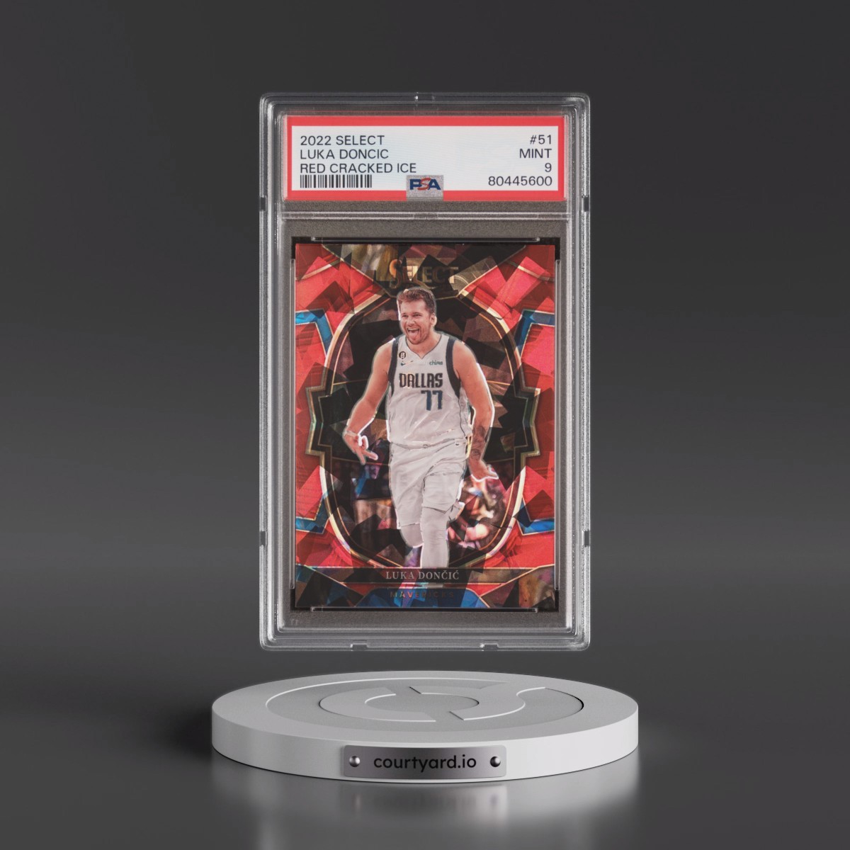 2022 Panini Select Luka Doncic - Red Cracked Ice #51 PSA 9