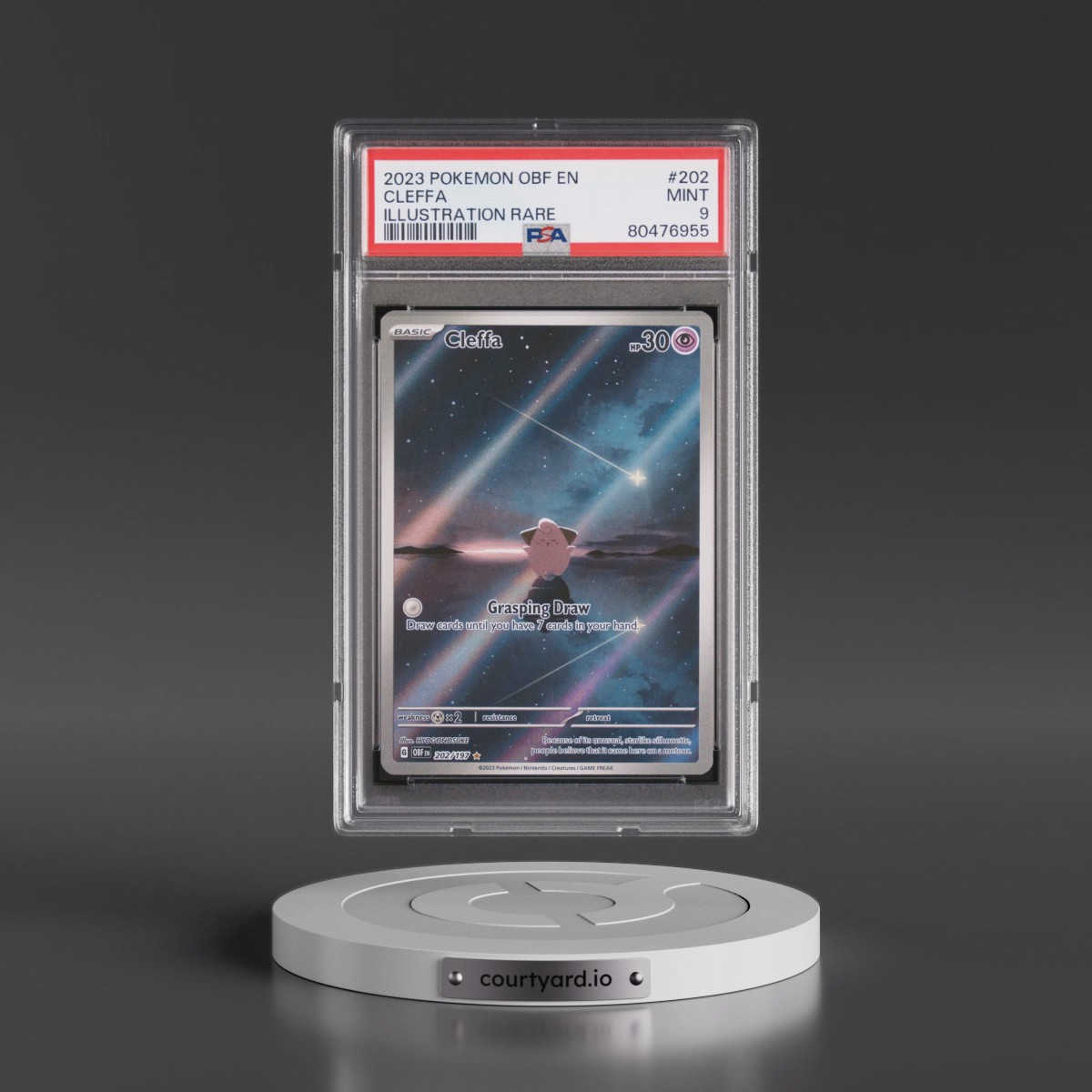 2023 Pokémon Obf EN-Obsidian Flames #202 Cleffa - Illustration Rare (PSA 9 MINT)