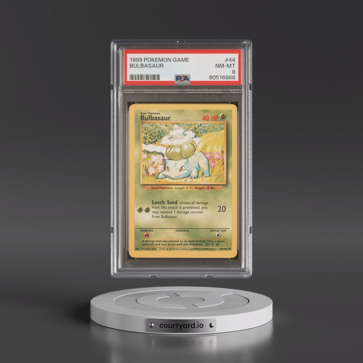 1999 Pokémon Game #44 Bulbasaur (PSA 8 NM-MT)
