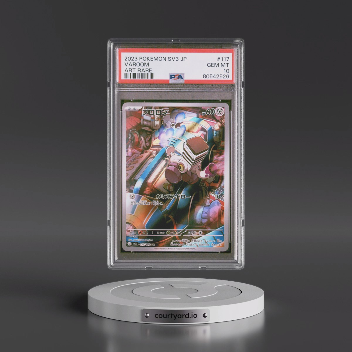 2023 Pokémon SV3-Ruler of the Black Flame #117 Varoom - Art Rare (PSA 10 GEM MINT)