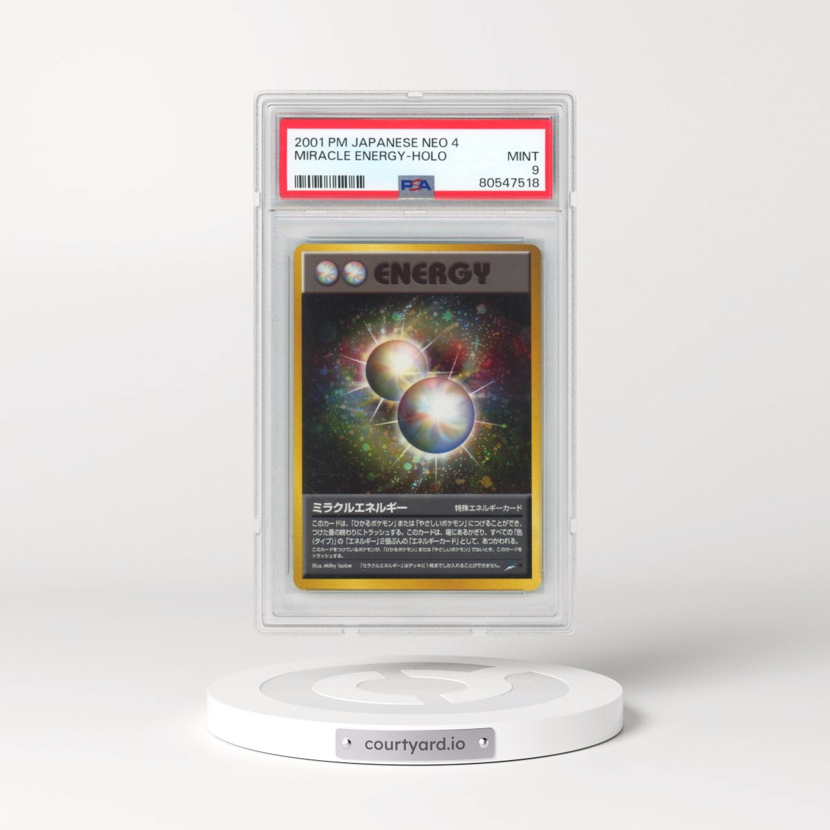 2001 Pokémon Neo 4 Miracle Energy - Holo (PSA 9 MINT)