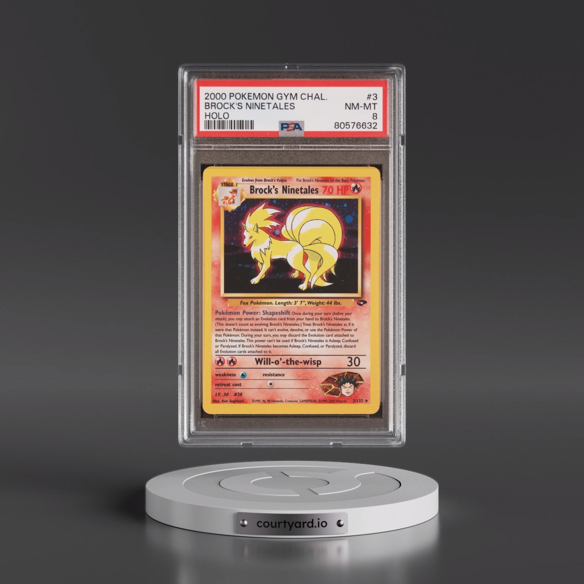 2000 Pokémon Gym Challenge #3 Brock's Ninetales - Holo (PSA 8 NM-MT)