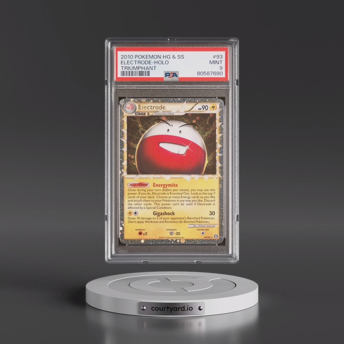 2010 Pokémon Heartgold & Soulsilver Triumphant #93 Electrode - Holo (PSA 9 MINT)