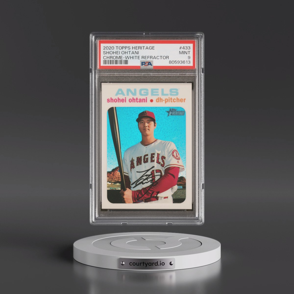 2020 Topps Heritage #433 Shohei Ohtani - Chrome-White Refractor (PSA 9 MINT)