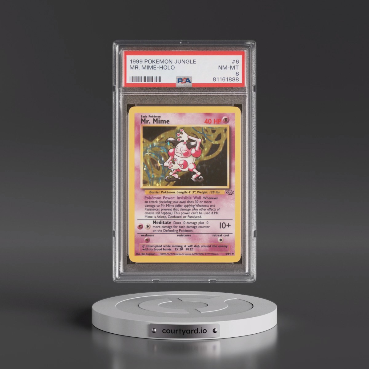 1999 Pokémon Jungle #6 Mr. Mime - Holo (PSA 8 NM-MT)