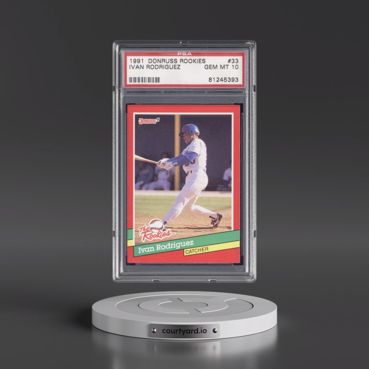 1991 Donruss Rookies #33 Ivan Rodriguez (PSA 10 GEM MINT)