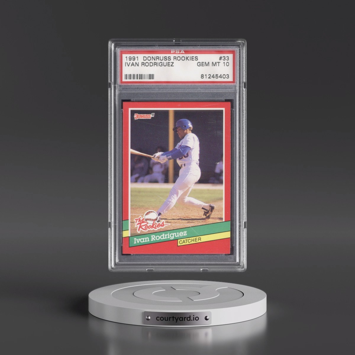 1991 Donruss Rookies #33 Ivan Rodriguez (PSA 10 GEM MINT)