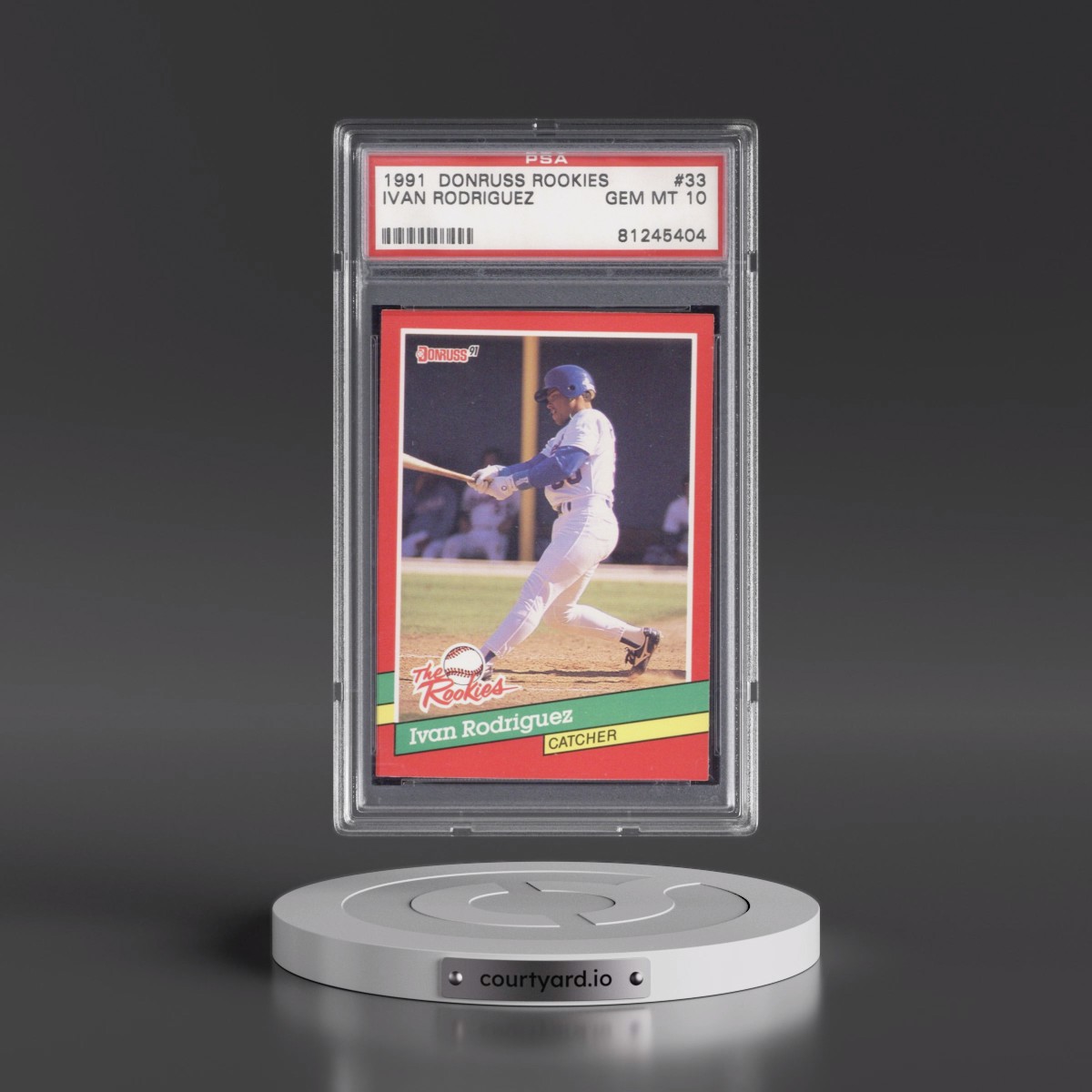 1991 Donruss Rookies #33 Ivan Rodriguez (PSA 10 GEM MINT)