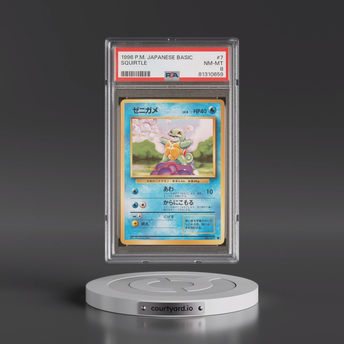 1996 Pokémon Basic #7 Squirtle (PSA 8 NM-MT)