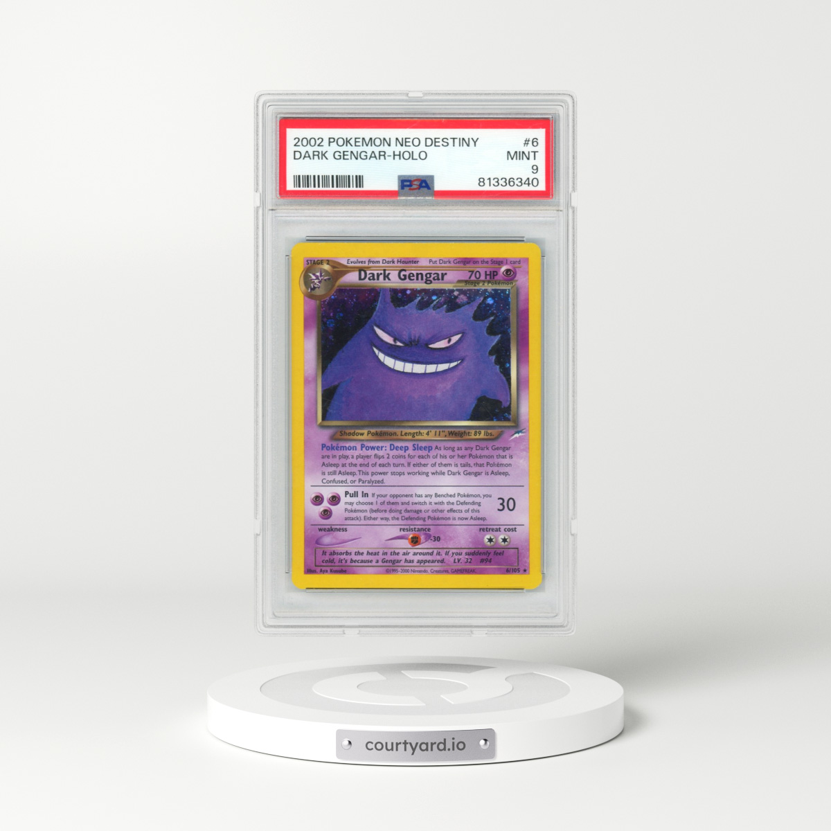 2002 Pokémon Neo Destiny #6 Dark Gengar - Holo (PSA 9 MINT)