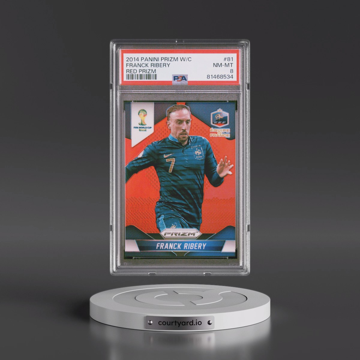 2014 Panini Prizm World Cup Franck Ribery - Red Prizm #81 PSA 8