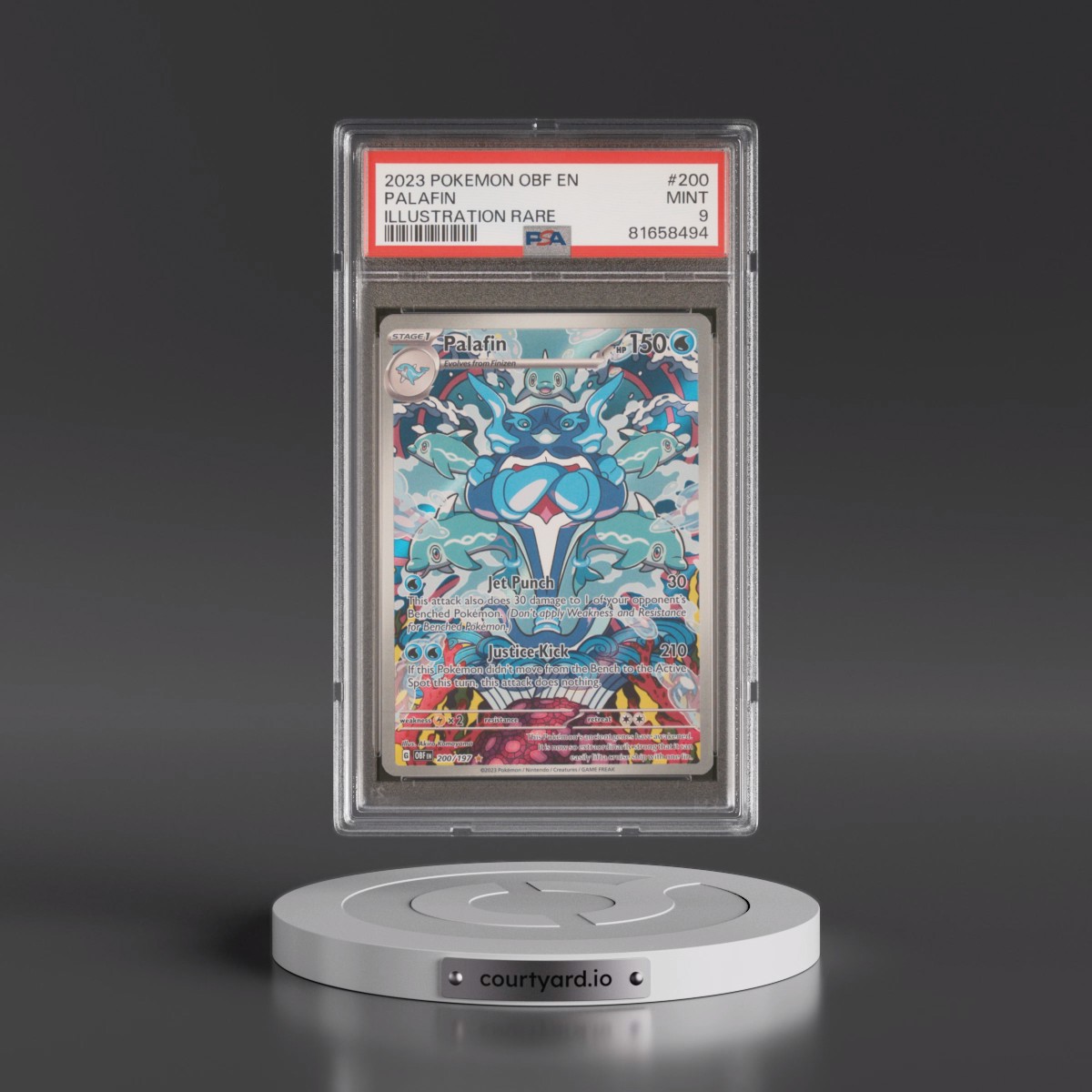 2023 Pokémon Obf EN-Obsidian Flames #200 Palafin - Illustration Rare (PSA 9 MINT)