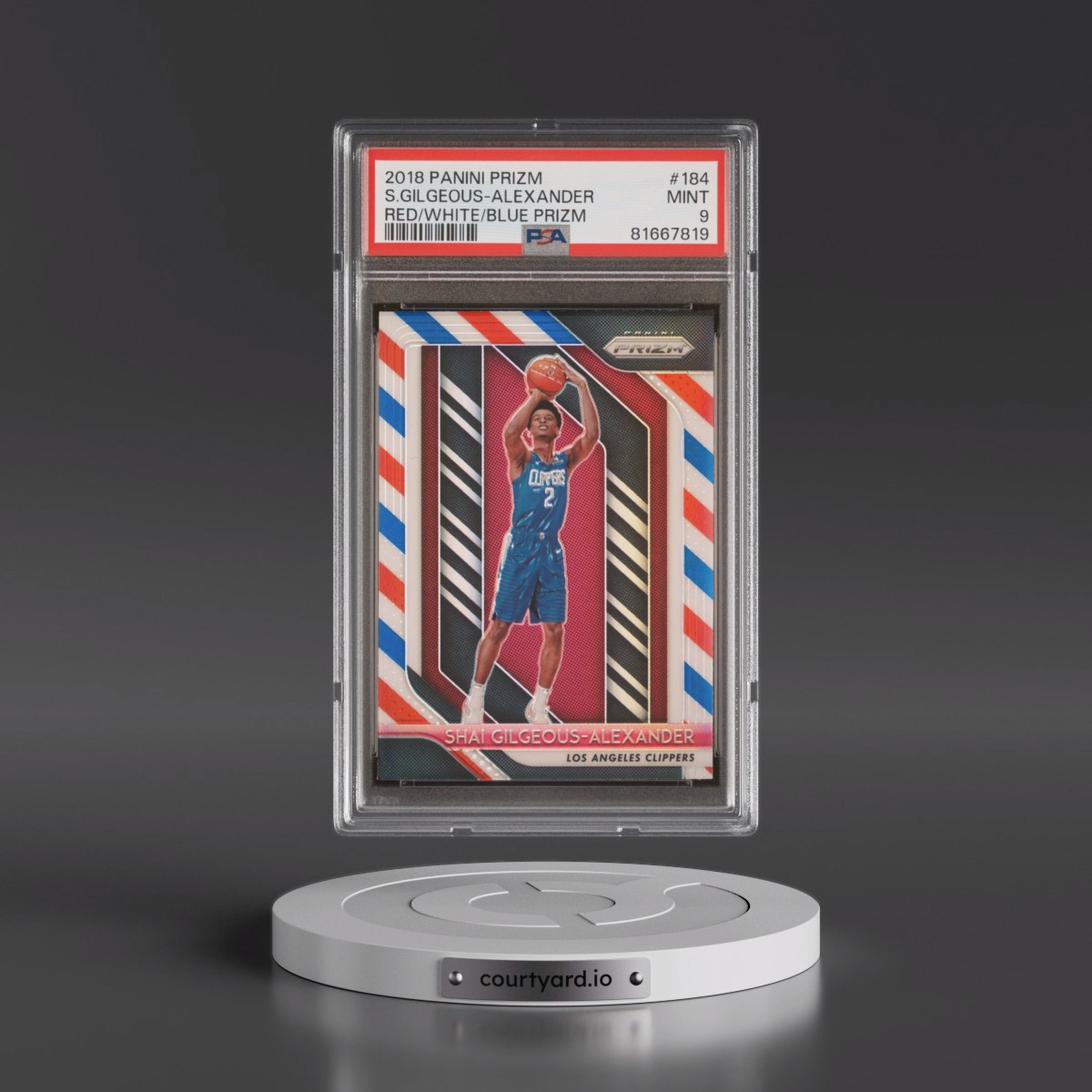 2018 Panini Prizm Shai Gilgeous-Alexander - Red/White/Blue Prizm #184 PSA 9