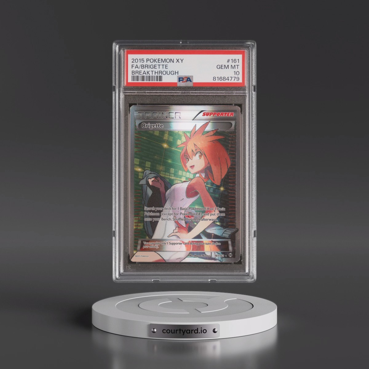 2015 Pokémon XY Breakthrough #161 Brigette - Full Art (PSA 10 GEM MINT)