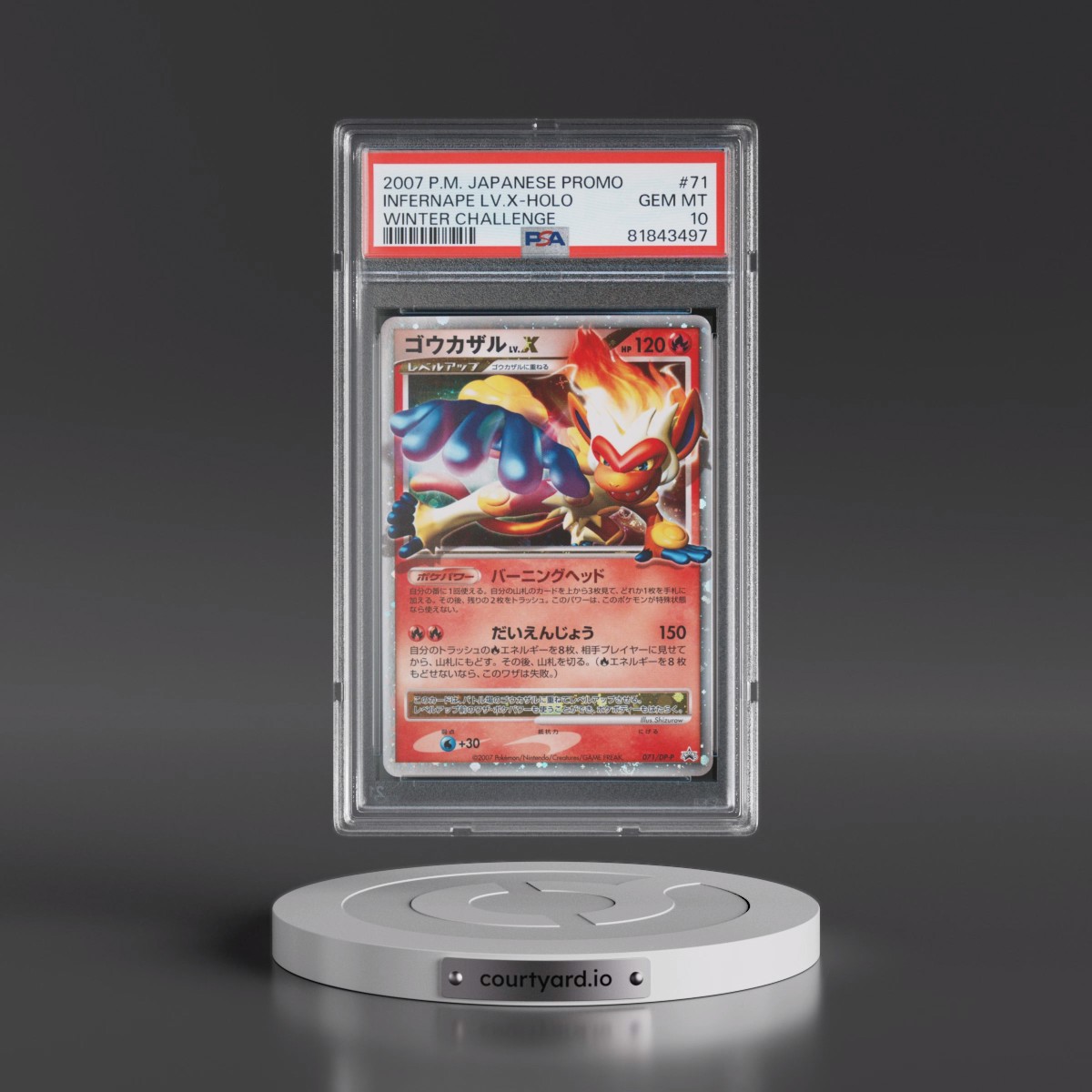 2007 Pokémon Promo #71 Infernape LV.X - Holo Winter Challenge (PSA 10 GEM MINT)