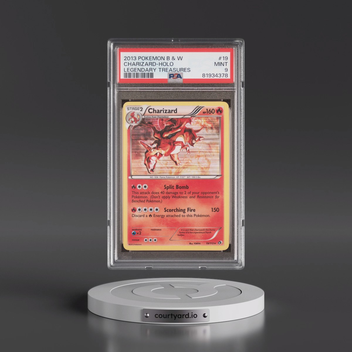 2013 Pokémon Black & White Legendary Treasures #19 Charizard - Holo (PSA 9 MINT)