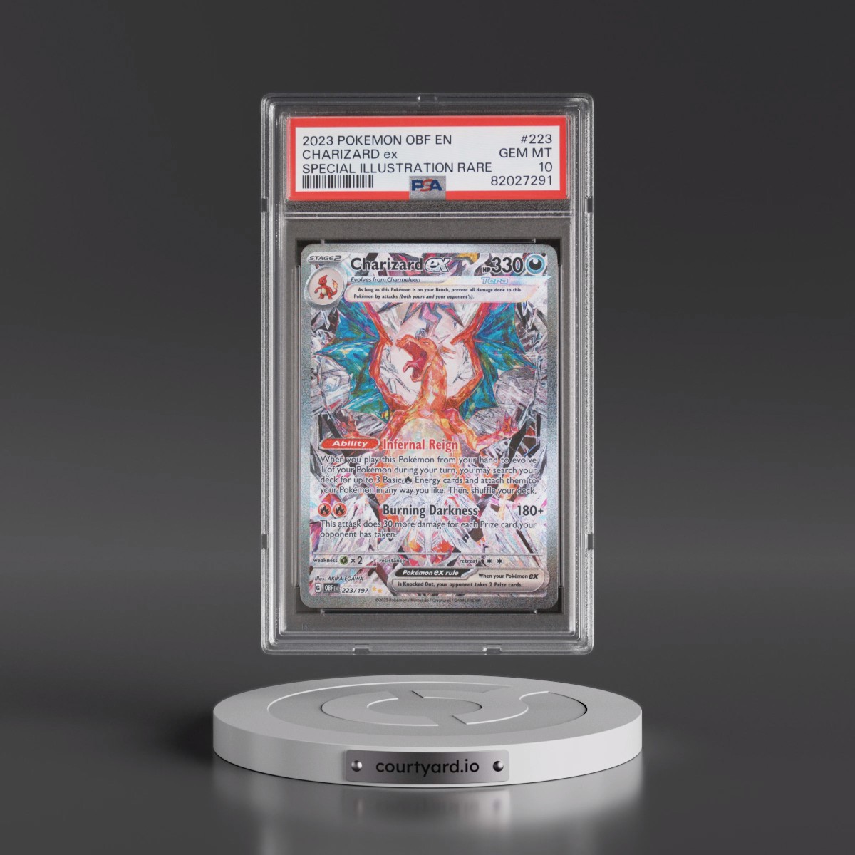 2023 Pokémon Obf EN-Obsidian Flames #223 Charizard EX - Holo Special Illustration Rare (PSA 10 GEM MINT)